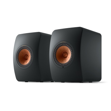 De Radiobeurs KEF LS50 wireless II carbon zwart front De Radiobeurs KEF LS50 wireless II carbon zwart front