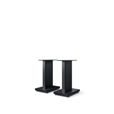 De Radiobeurs KEF S-RF1 Floor Stand zwart front s-rf1_floor_stand_perspective_front_in_pair_carbon_black