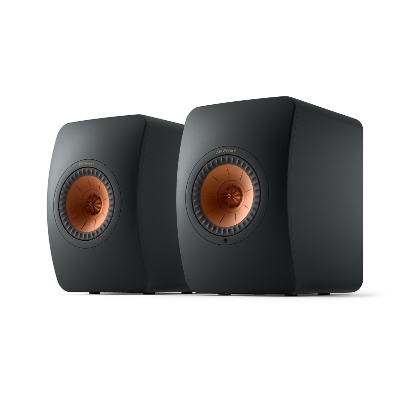 De Radiobeurs KEF LS50 wireless II carbon zwart front