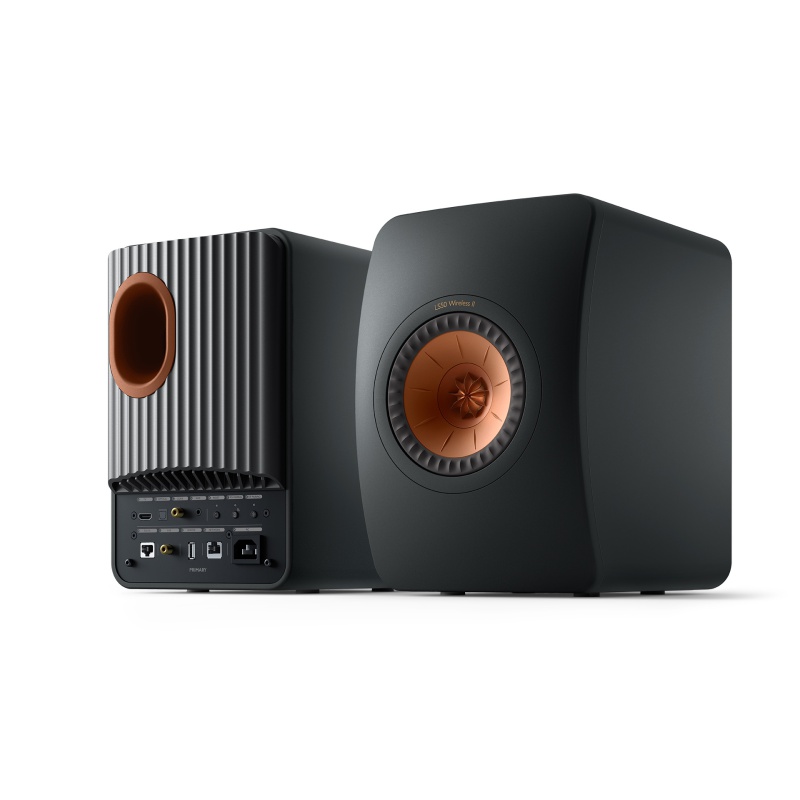De Radiobeurs KEF LS50 wireless II carbon zwart front