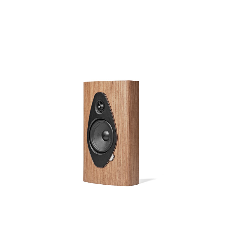 De Radiobeurs Sonus Faber Sonetto on wall G2 walnoot